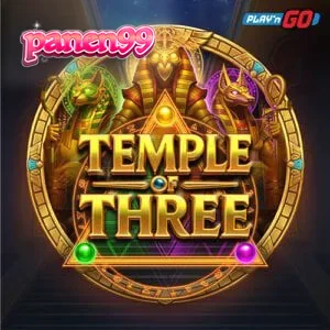 Tampilan antarmuka slot Temple of Three dengan tema dewa Mesir